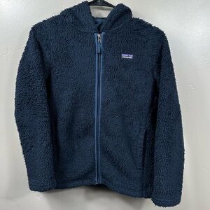 Patagonia Kids' Los Gatos Fleece Hoody Jacket New Navy Blue Size Large
